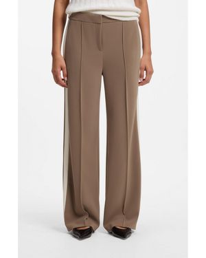 BOSS Relaxed Crepe Trousers - Brown