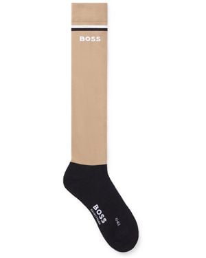 BOSS Equestrian Riding Socks With Signature Stripe And Logo - Black