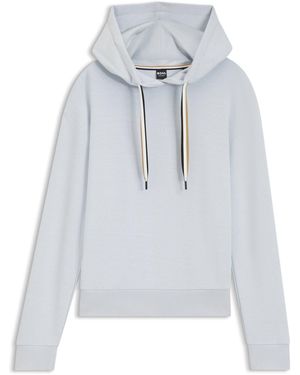 BOSS Logo-Hoodie Met Kenmerkend Gestreepte Koorden - Wit