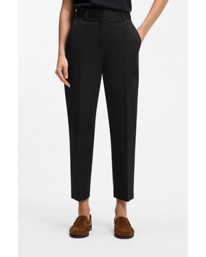BOSS Tapered-Fit Cropped Trousers - Black