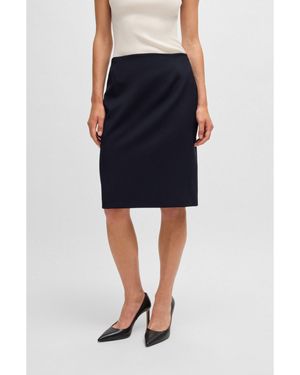 BOSS Slim-Fit Pencil Skirt - Blue