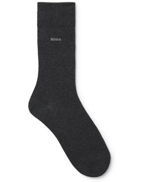 BOSS Mittelhohe Logo-Socken Aus Gekämmter Stretch-Baumwolle - Schwarz