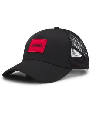 HUGO Twill Trucker Cap With Logo Label - Black