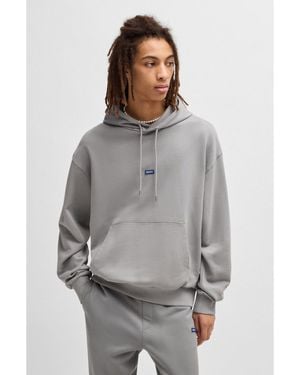 HUGO Cotton-Terry Tracksuit With Logo Patches - Grey