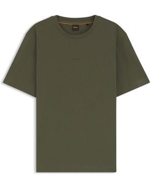 BOSS Stretch-Cotton T-Shirt With Logo Print - Green