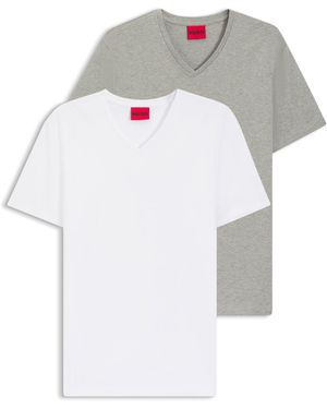 HUGO Two-Pack Of V-Neck T-Shirts - Grey