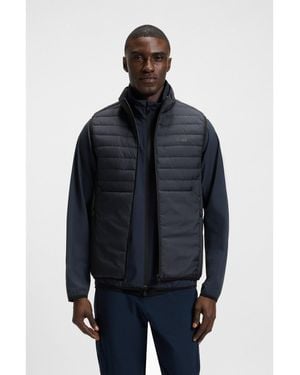 BOSS Water-Repellent Gilet With Decorative Reflective Accents - Blue