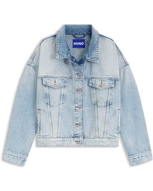 HUGO Boxy-Fit Jack Van Stevig Blauw Denim