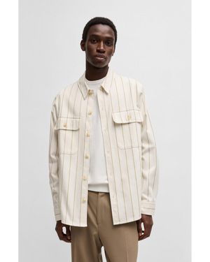 HUGO Oversized-Fit Overshirt - Natural