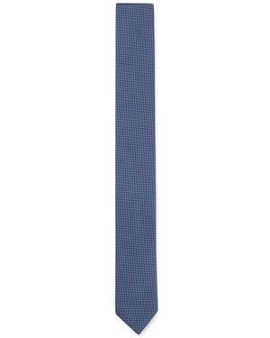HUGO Silk Tie With Jacquard Pattern - Blue