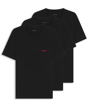 HUGO 3 Pack Lounge Crew T-shirts - Black