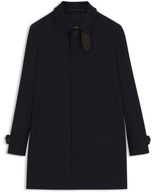 BOSS Waterafstotende Jas Van Scheerwol - Blauw
