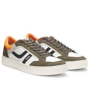 BOSS Sneakers Aus Kunstleder Im Colour-Block-Design - Grün