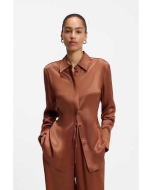 BOSS Regular-Fit Blouse - Brown