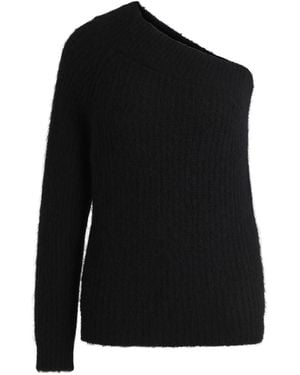 HUGO One-Shoulder Regular-Fit Jumper With Knitted Structure - Black