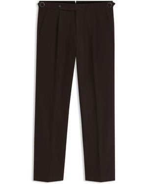 BOSS Patterned Tapered-Fit Trousers - Black