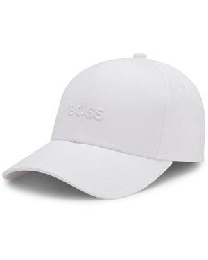 BOSS Cotton-Twill Cap With Embroidered Logo - White