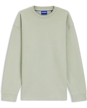 HUGO T-Shirt Van Een Katoenmix Met Wafelstructuur - Groen