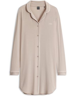 BOSS Nachtjapon Van Stretchmodal - Naturel
