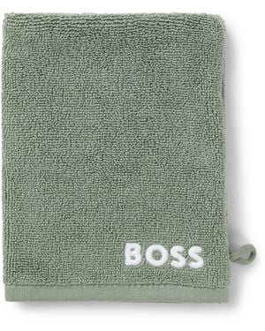 BOSS Manopla De Baño De Algodón Con Logo Bordado En Contraste - Verde