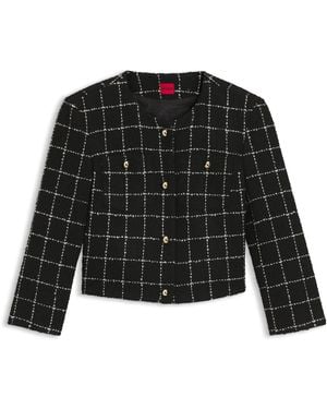 HUGO Patterned Women's Cropped Jackets Size 6 - Black