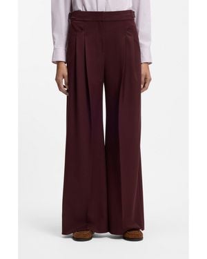 BOSS Relaxed-Fit Pants With Wide Leg - Purple