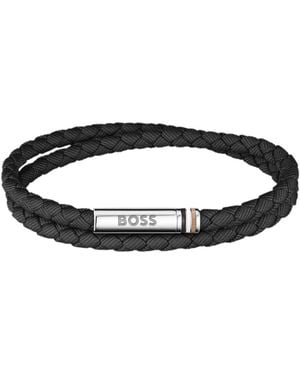 BOSS Double-Braided Cuff With Logo Closure - Black