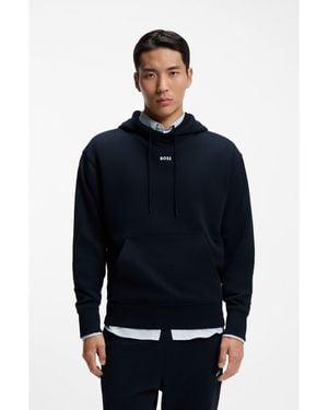 BOSS Cotton-Terry Tracksuit Set With Contrast Logos - Blue