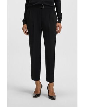 BOSS Regular-Fit Cropped Trousers - Black