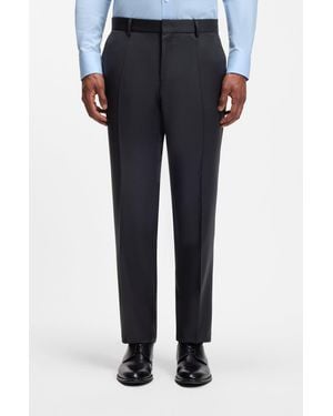 BOSS Formal Pants In Virgin-wool Serge - Blue