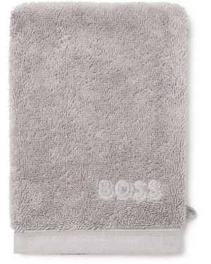 BOSS Manopla De Baño De Algodón Del Egeo Con Logo Tonal - Gris