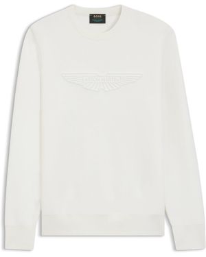 BOSS X Aston Martin Woll-Pullover Mit Logo-Stickerei - Weiß