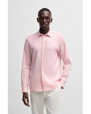 BOSS Light Pink Men's Casual Shirts Size L