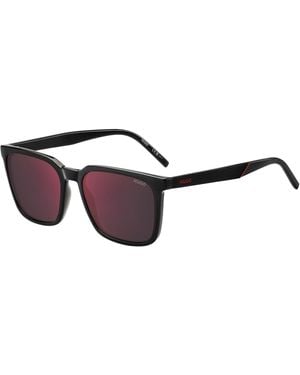 HUGO Grey Sunglasses With Textured Temples Men's Eyewear - Multicolour