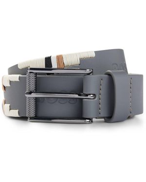 BOSS Reitsport-Pologürtel Mit Gesticktem Muster - Grau