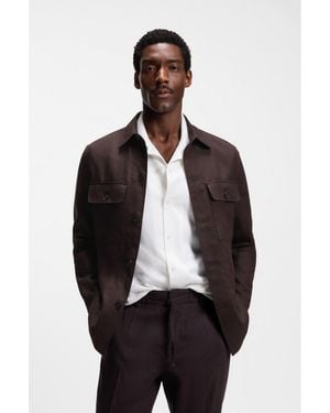 BOSS Relaxed-Fit Overshirt - Black
