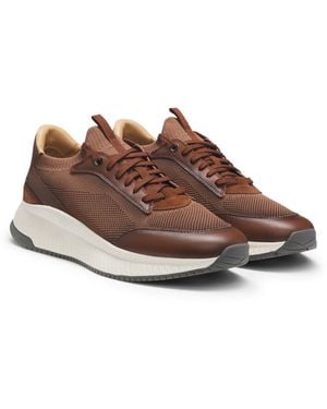 BOSS Ttnm Evo Sneakers With Knitted Uppers - Brown