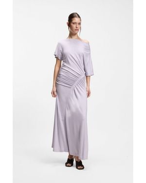 BOSS Slim-Fit Dress With Gathered Details - White