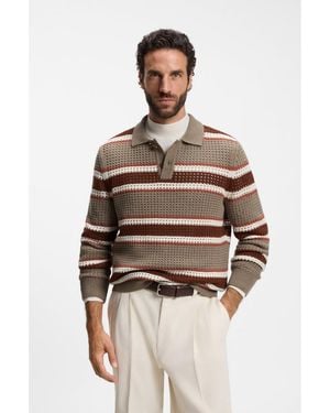BOSS Relaxed-Fit Rugby Jumper - Brown