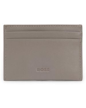 BOSS X Aston Martin Kartenetui Aus Leder Mit Flügel-Detail - Grau