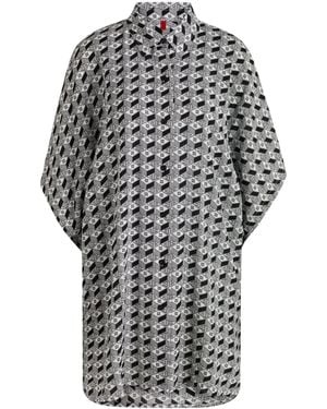 HUGO Robe De Plage À Manches Courtes Avec Imprimé Logoté Intégral - Multicolore