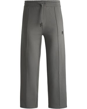 HUGO X Rb Cotton-Terry Tracksuit Bottoms With Logo Tape - Black