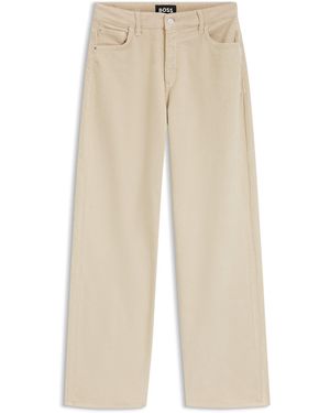 BOSS Jeans Met Wijde Pijpen Van Comfortabel Corduroy-Stretchdenim - Naturel
