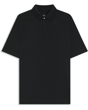 BOSS Regular-Fit Polo Met Verdekte Sluiting - Zwart