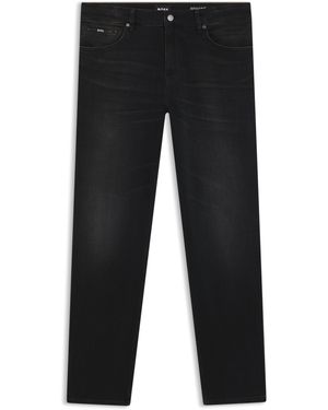 BOSS Regular-Fit Maine-Jeans Van Zachte Denim - Zwart
