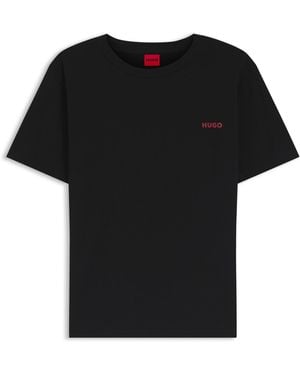 HUGO Relaxed-Fit Pyjama-Top Aus Stretch-Baumwolle - Schwarz