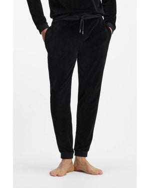 BOSS Cotton-Blend Tracksuit Bottoms With Embroidered Logo - Black