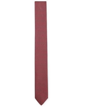 HUGO Silk-Blend Tie With Jacquard Pattern - Purple