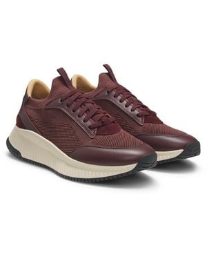 BOSS Ttnm Evo Trainers With Knitted Uppers - Red