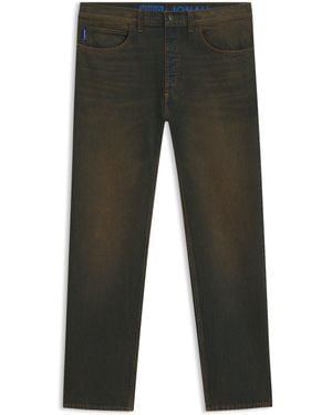 HUGO Regular-Fit Jeans Aus Festem Denim Mit Grünem Finish - Grau